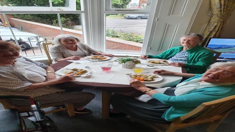 Enjoying dining together